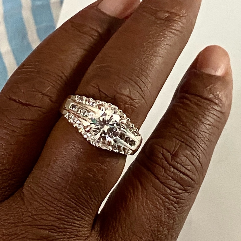 Triple Accent Halo Ring | 2 Carat Brilliance sz. 9 no tarnish